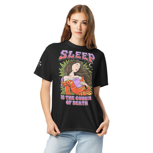 KQ Shop 'Sleep Is The Cousin Of Death' Unisex garment-dyed heavyweight t-shirt