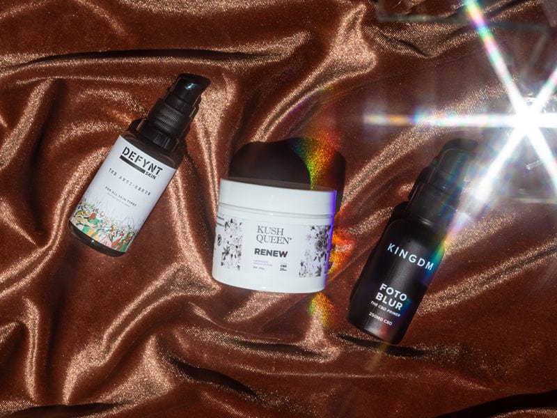 The Kush Queen CBD Skincare trifecta of Defynt, Renew and Kingdm