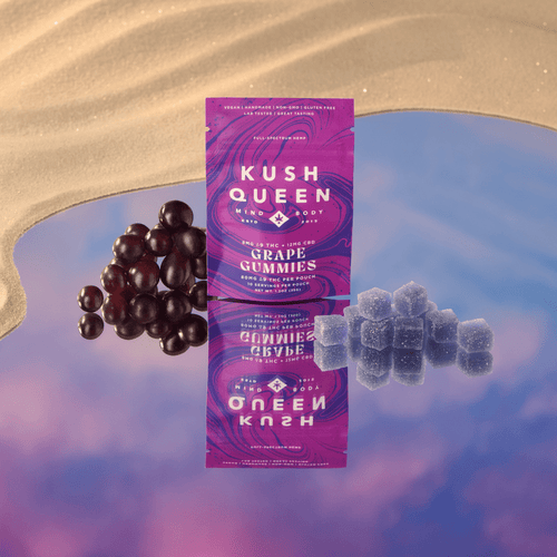 Kush Queen Ingestibles Grape Delta 9 THC + CBD Gummies