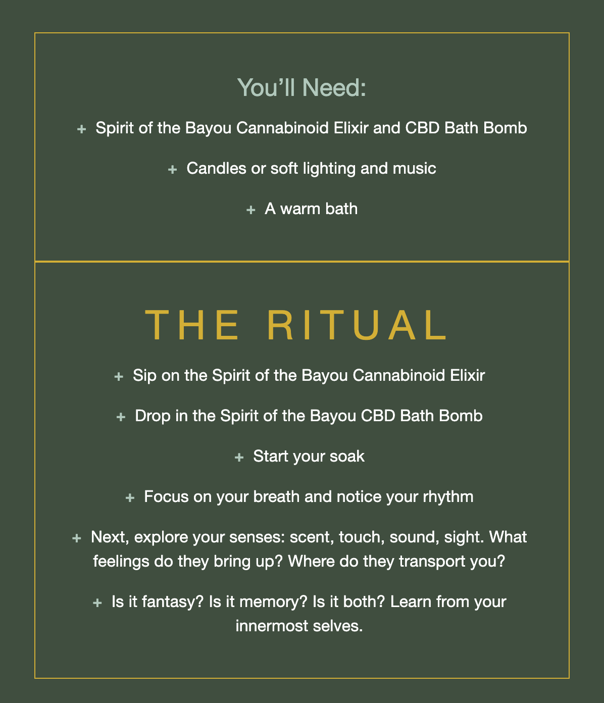 The Spirit of the Bayou Cannabinoid Bathing Ritual